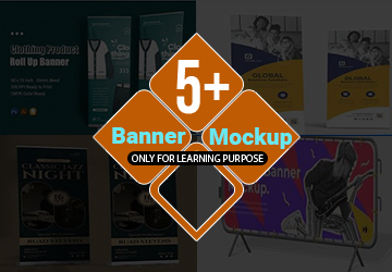 Roll up and X Banner Mockup Bundle 05